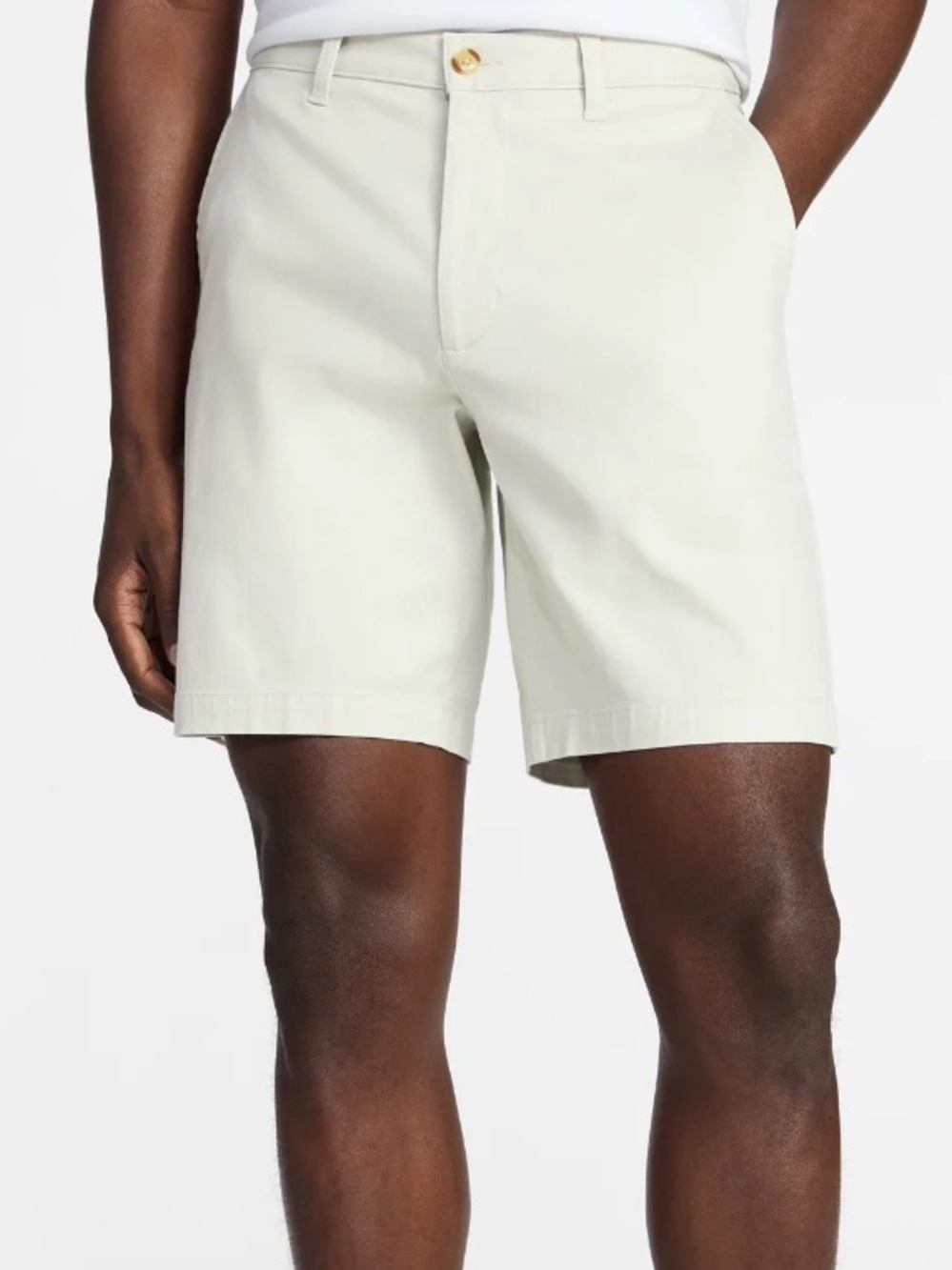 George Cream Flat-Front Chino Shorts